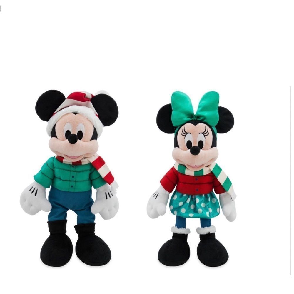 Disney Mickey & Minnie Mouse Holiday Plush dated 2021 NWT